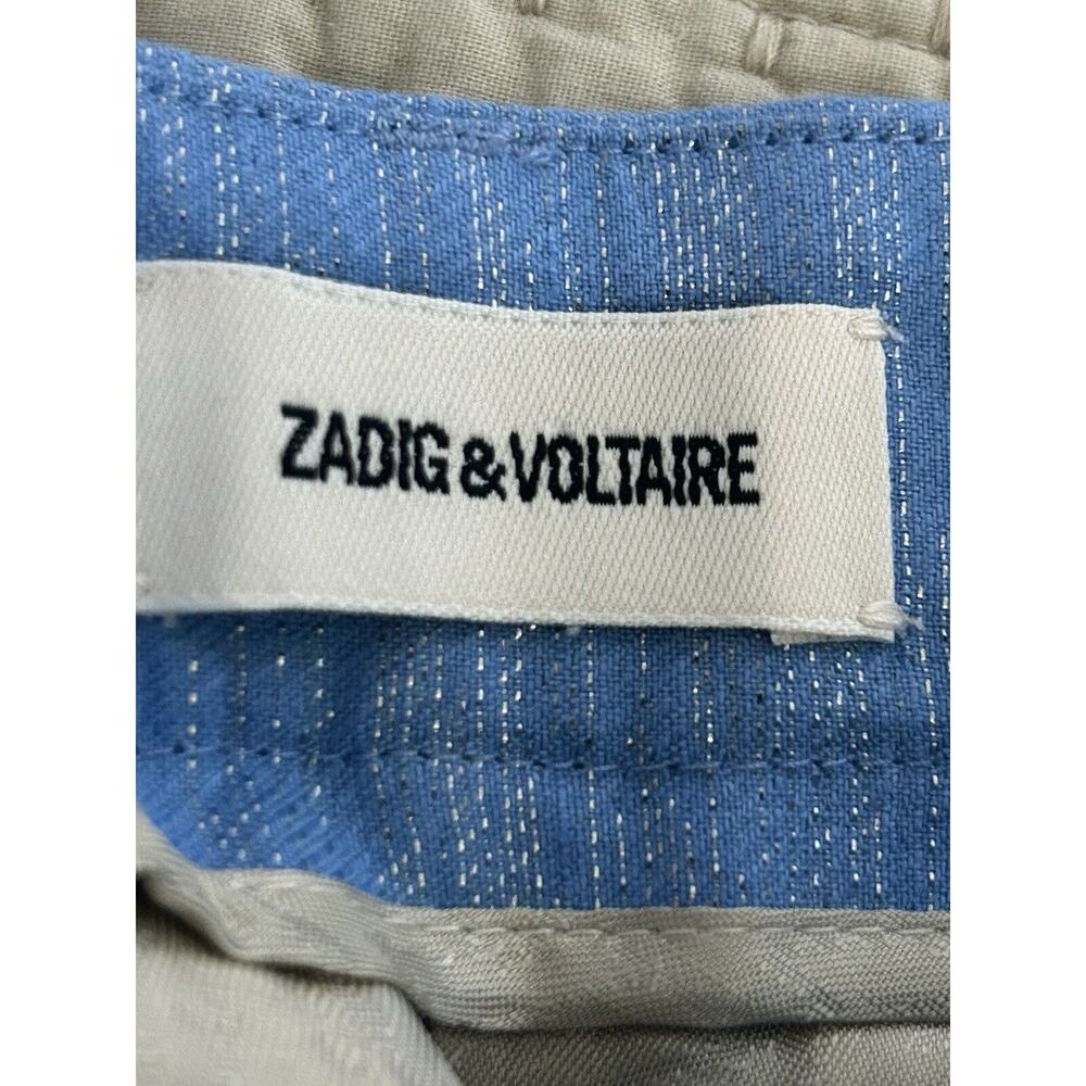 ZADIG & VOLTAIRE Women's Please Linen Blend Shorts Blue Sparkle NWT Size XS - Picture 5 of 9